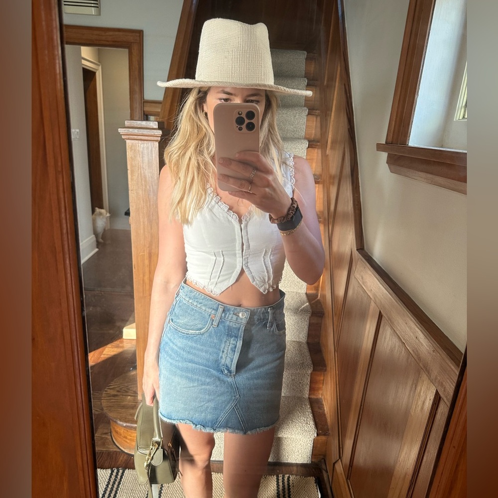 Adorable Agolde denim mini skirt
